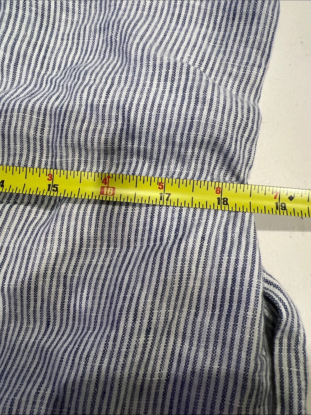 Quince 100% European Linen Square Neck Jumpsuit in blue pinstripe pattern Size M - Picture 10 of 13